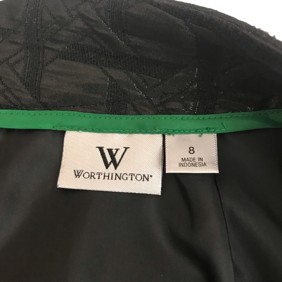 Worthington Black Bamboo Jacquard midi skirt 8 - Picture 3 of 4